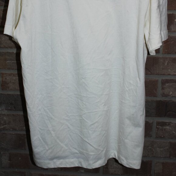 True Religion T-Shirt Mens XL Extra Large Cream Big Buddha Applique Logo - Picture 5 of 6